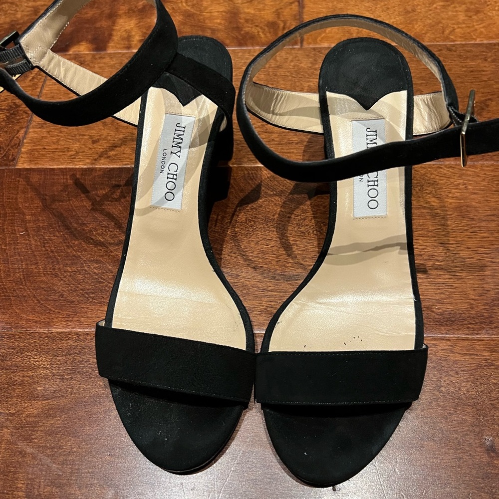 Jimmy Choo Black Suede City Sandal 65.